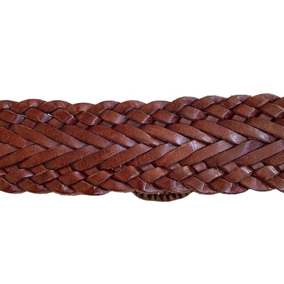 POLO RALPH LAUREN Leather Woven Braided Belt Brown 32 - Picture 5 of 8